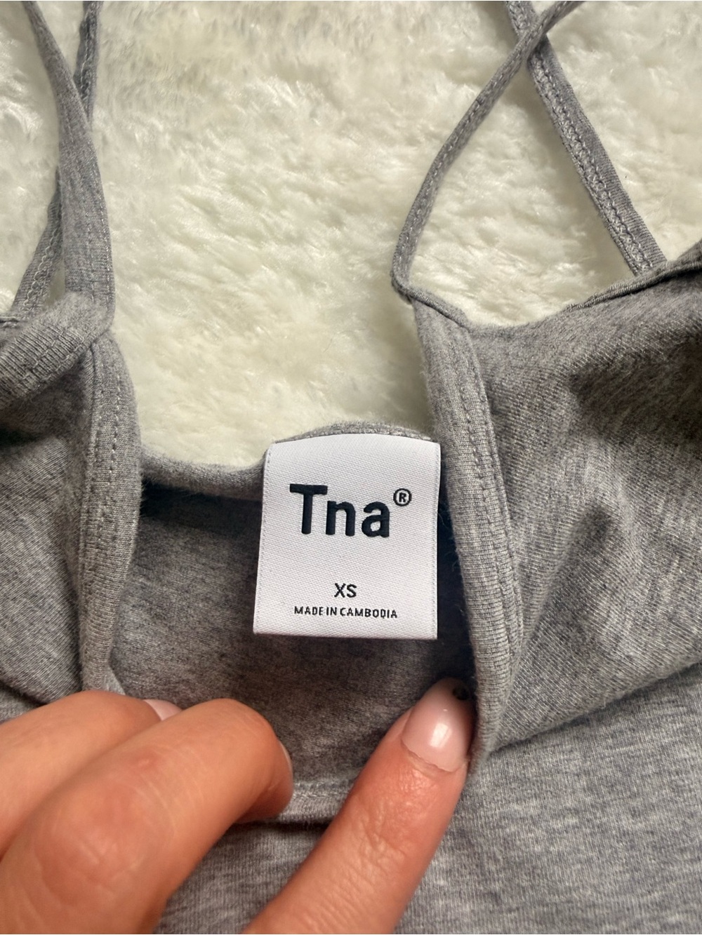 Aritzia TNA Cropped Cami Tank Top - Gray, Black, Brown - Picture 4 of 5